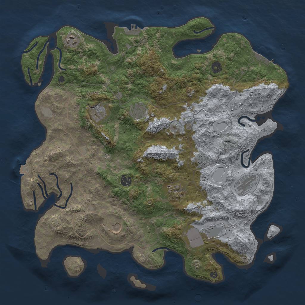 Rust Map: Procedural Map, Size: 4100, Seed: 10210424, 17 Monuments