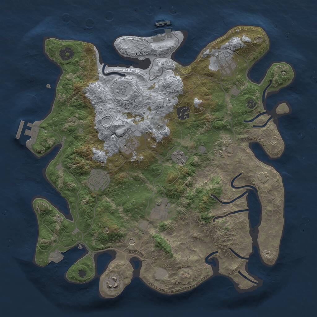 Rust Map: Procedural Map, Size: 3400, Seed: 15917785, 14 Monuments
