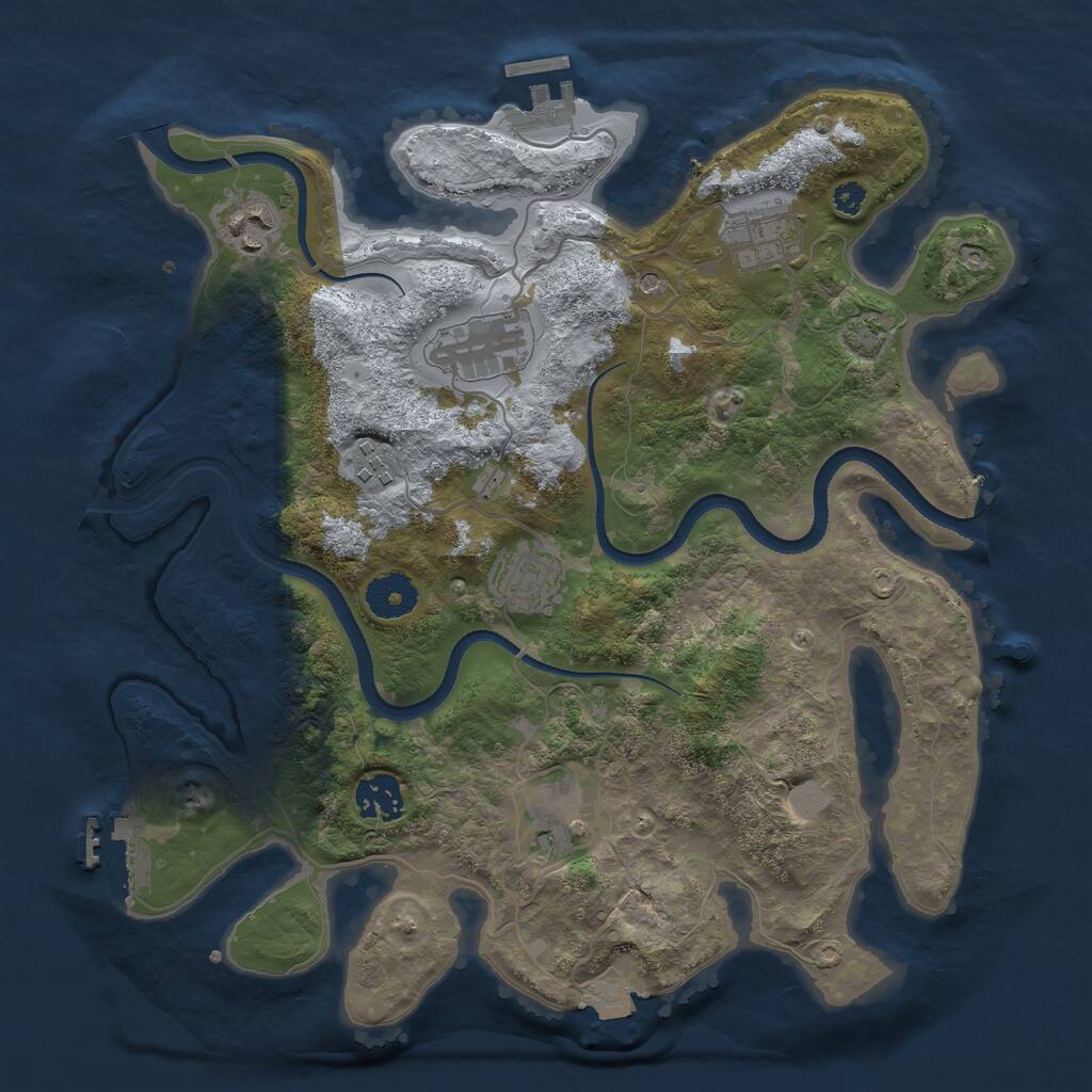 Rust Map: Procedural Map, Size: 3400, Seed: 15917785, 12 Monuments