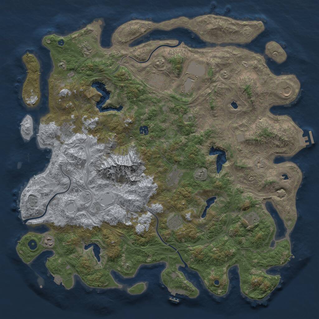 Rust Map: Procedural Map, Size: 5000, Seed: 1499428705, 17 Monuments