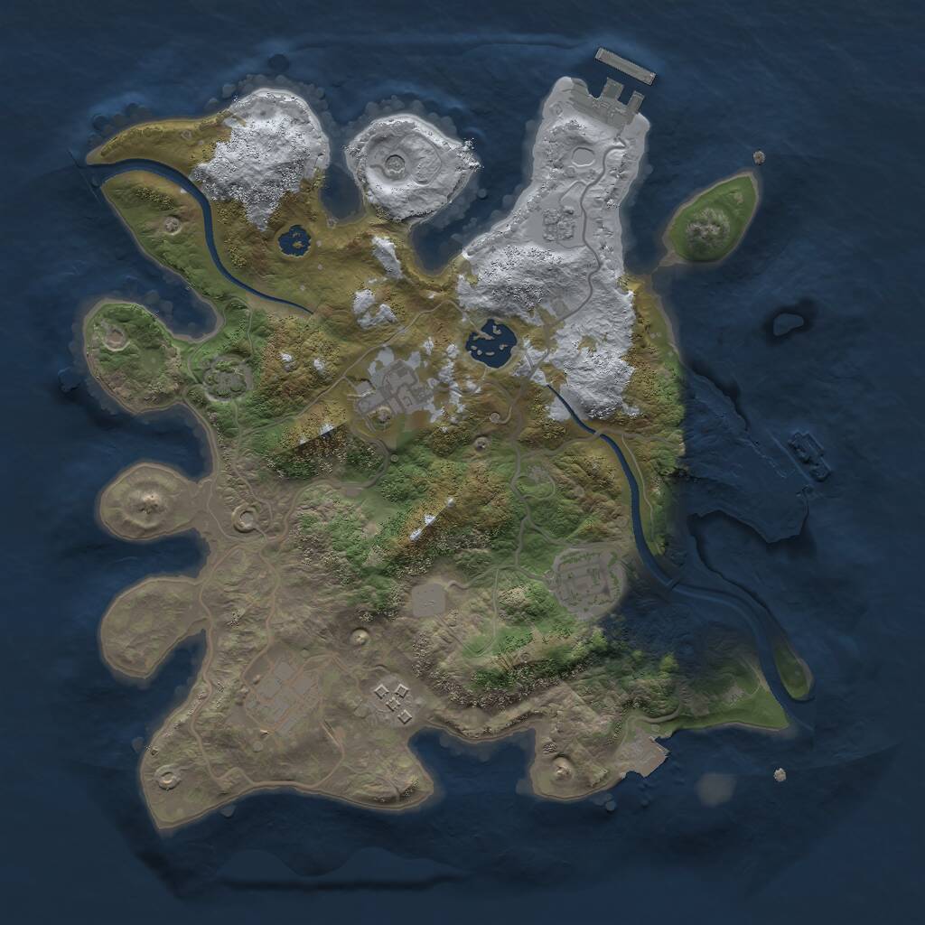 Rust Map: Procedural Map, Size: 3000, Seed: 4729103, 11 Monuments