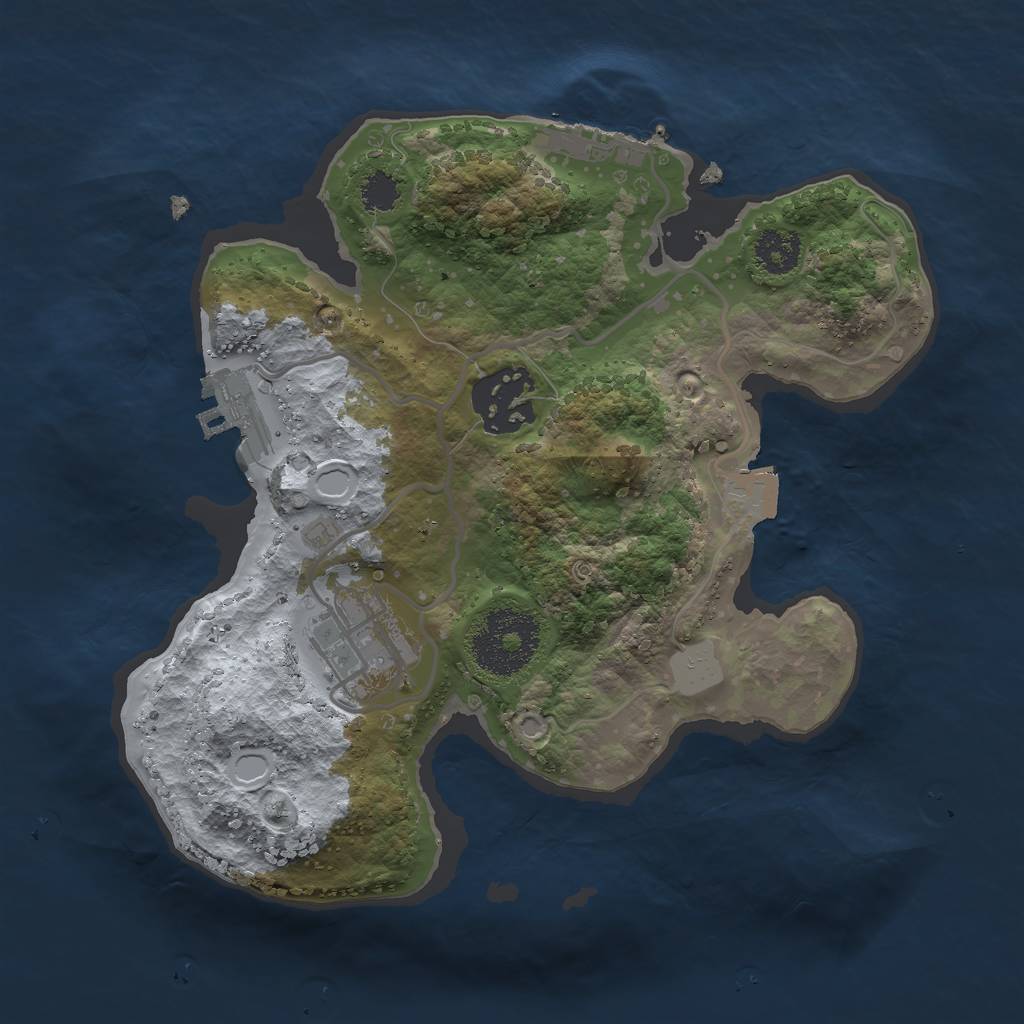 Rust Map: Procedural Map, Size: 2300, Seed: 1000, 7 Monuments