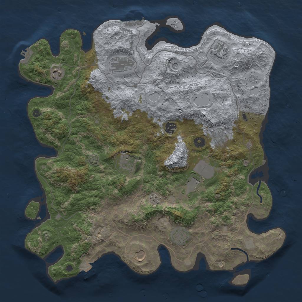 Rust Map: Procedural Map, Size: 4000, Seed: 342608584, 18 Monuments