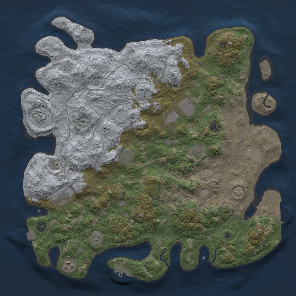 Rust Map: Procedural Map, Size: 4300, Seed: 1045, 17 Monuments