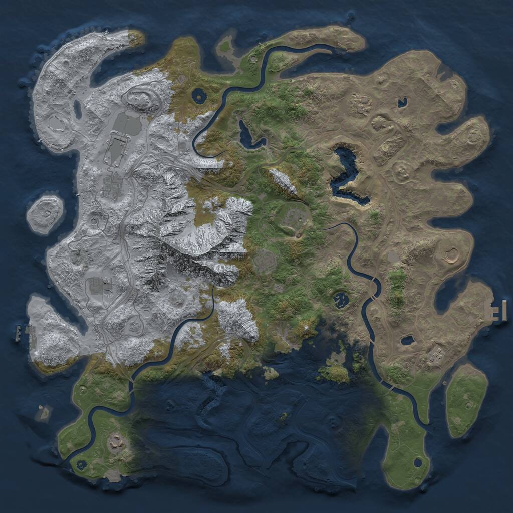 Rust Map: Procedural Map, Size: 5000, Seed: 890091364, 17 Monuments