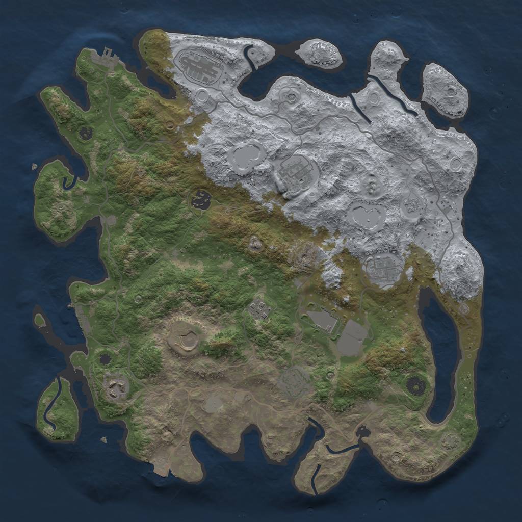 Rust Map: Procedural Map, Size: 4000, Seed: 278251915, 17 Monuments
