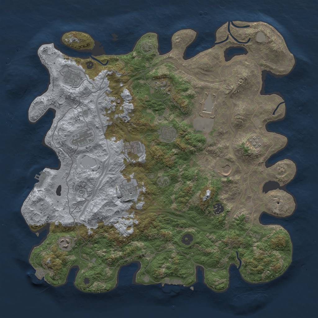 Rust Map: Procedural Map, Size: 4250, Seed: 716463839, 19 Monuments