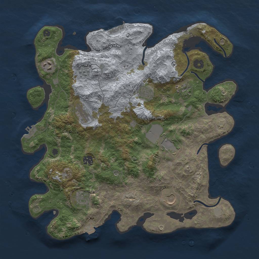 Rust Map: Procedural Map, Size: 3750, Seed: 148672312, 17 Monuments