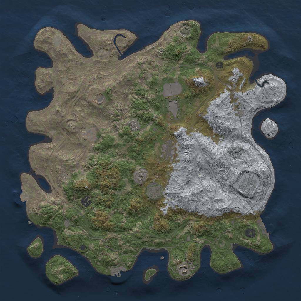 Rust Map: Procedural Map, Size: 4300, Seed: 5946896, 17 Monuments