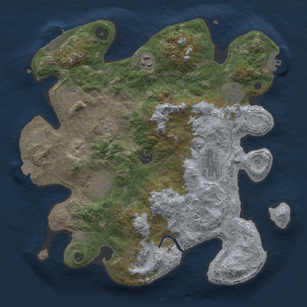 Rust Map: Procedural Map, Size: 3400, Seed: 42787562, 16 Monuments