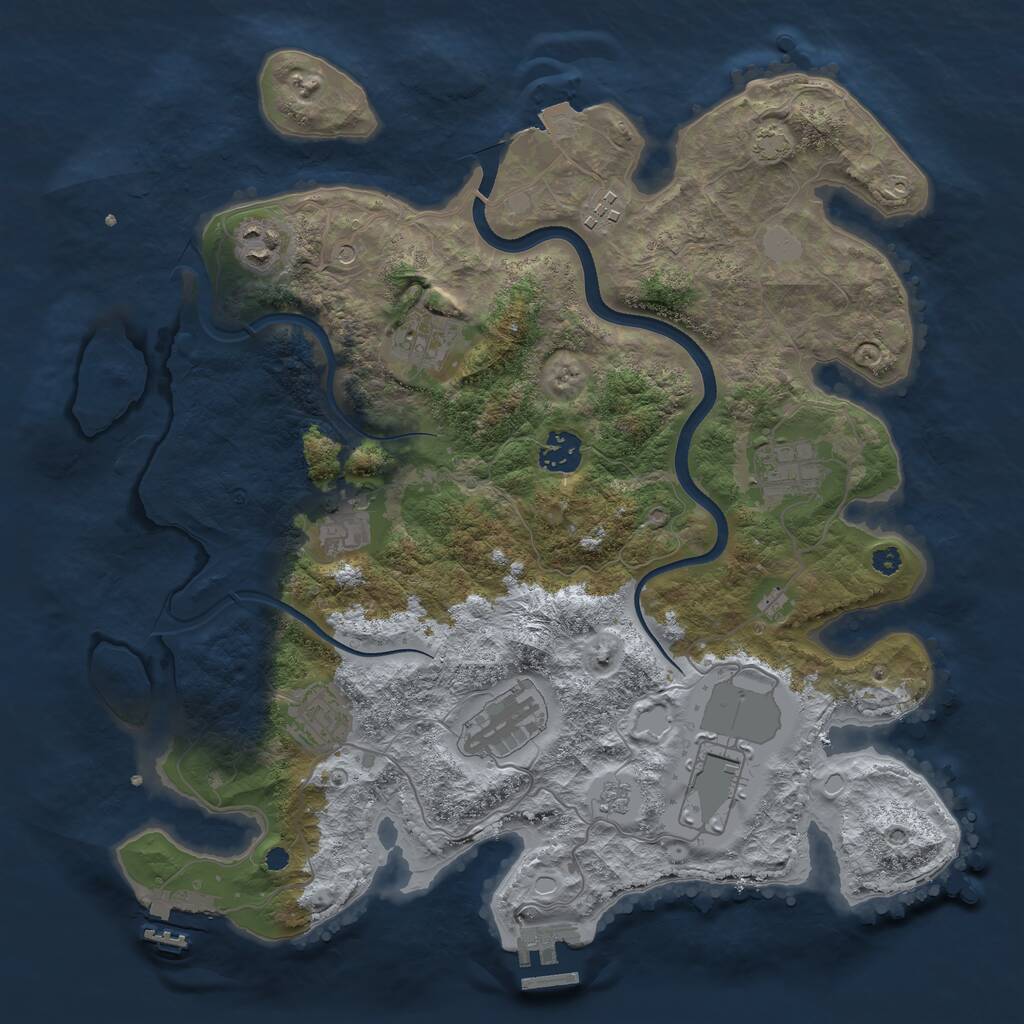 Rust Map: Procedural Map, Size: 3600, Seed: 731556565, 15 Monuments