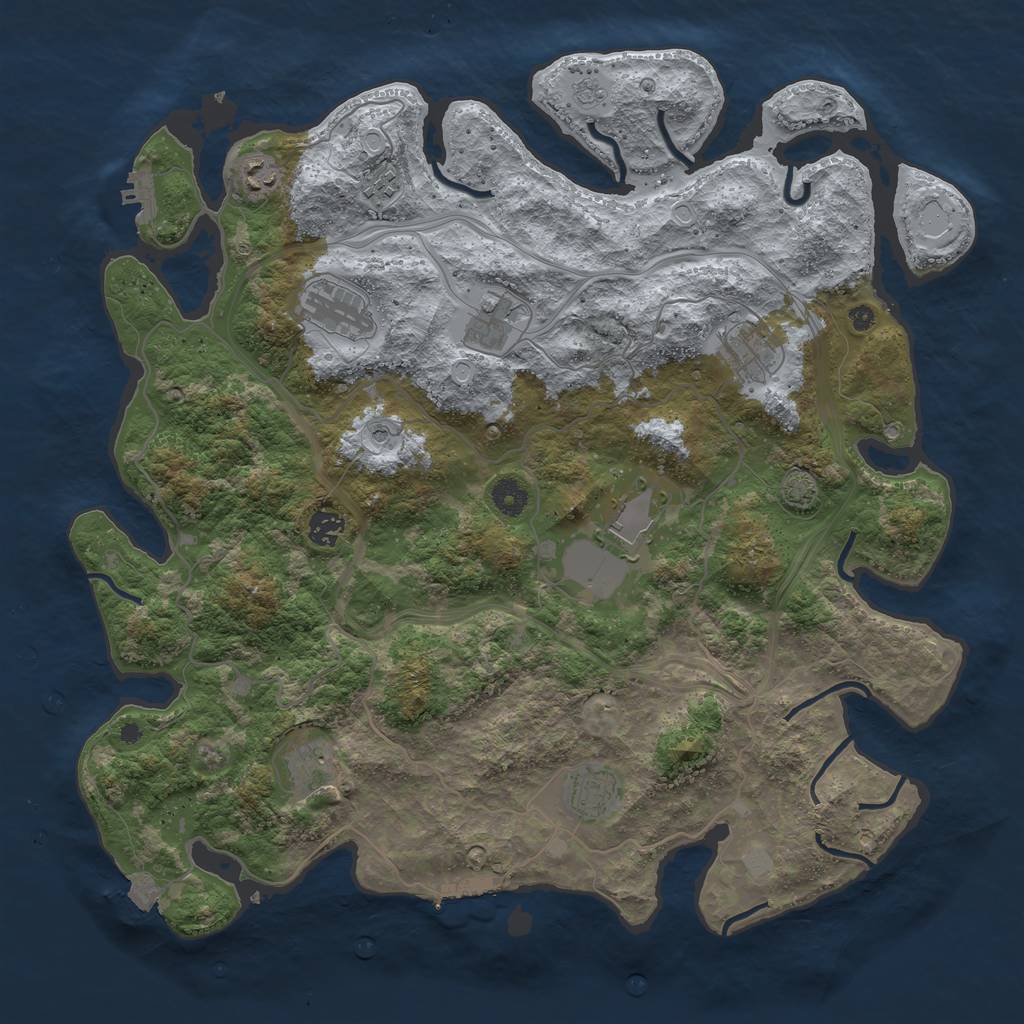 Rust Map: Procedural Map, Size: 4250, Seed: 47017999, 17 Monuments