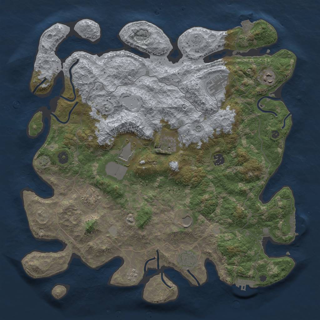 Rust Map: Procedural Map, Size: 4100, Seed: 96539486, 17 Monuments