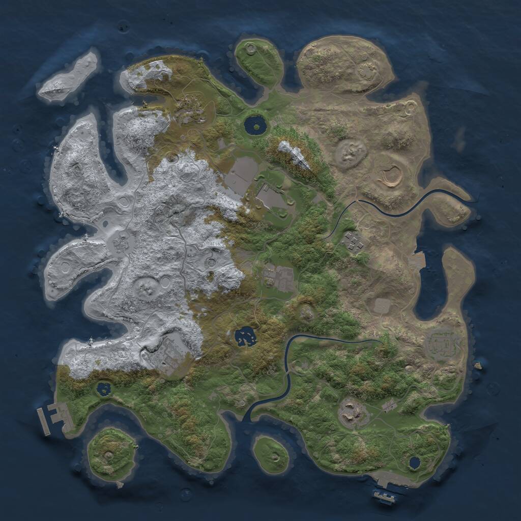 Rust Map: Procedural Map, Size: 3700, Seed: 68057517, 15 Monuments