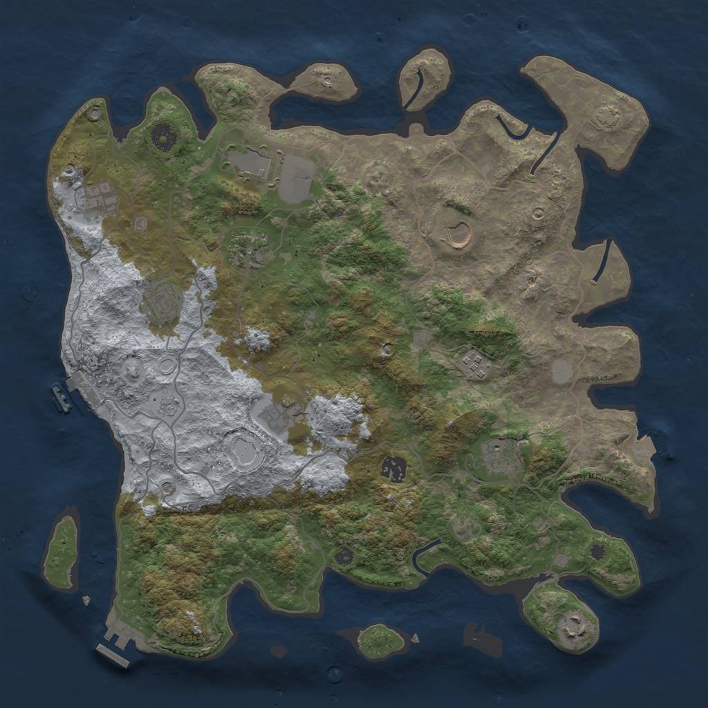 Rust Map: Procedural Map, Size: 4000, Seed: 95021316, 18 Monuments