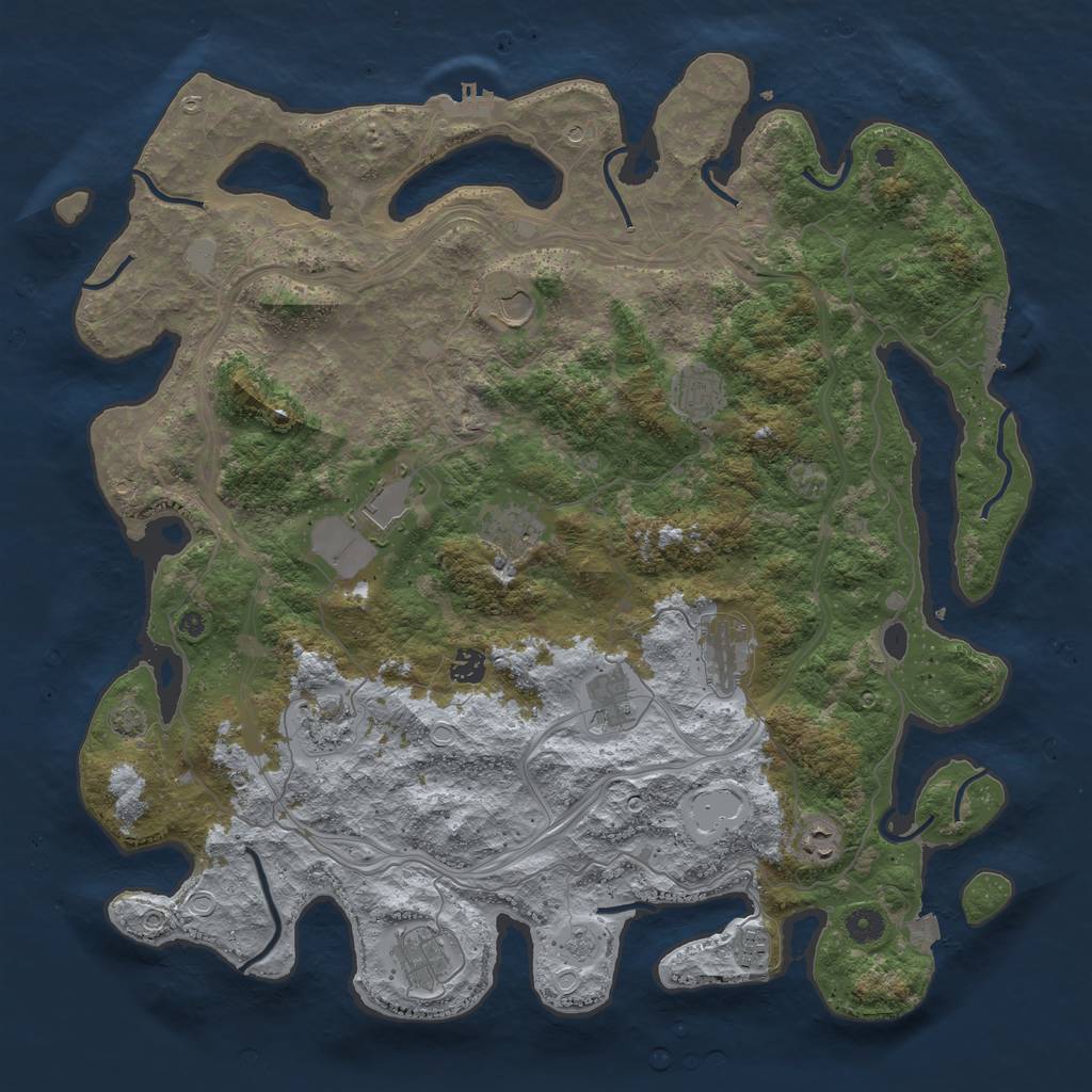 Rust Map: Procedural Map, Size: 4500, Seed: 1806429181, 19 Monuments