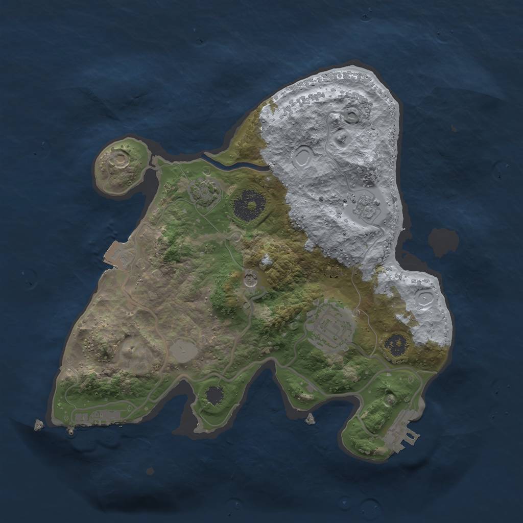 Rust Map: Procedural Map, Size: 2500, Seed: 9876547, 9 Monuments