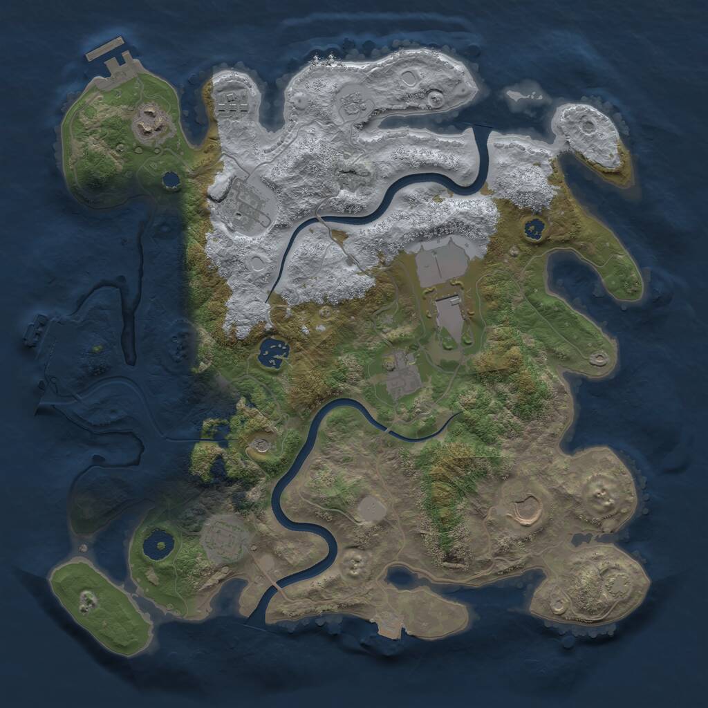 Rust Map: Procedural Map, Size: 3550, Seed: 12515040, 14 Monuments