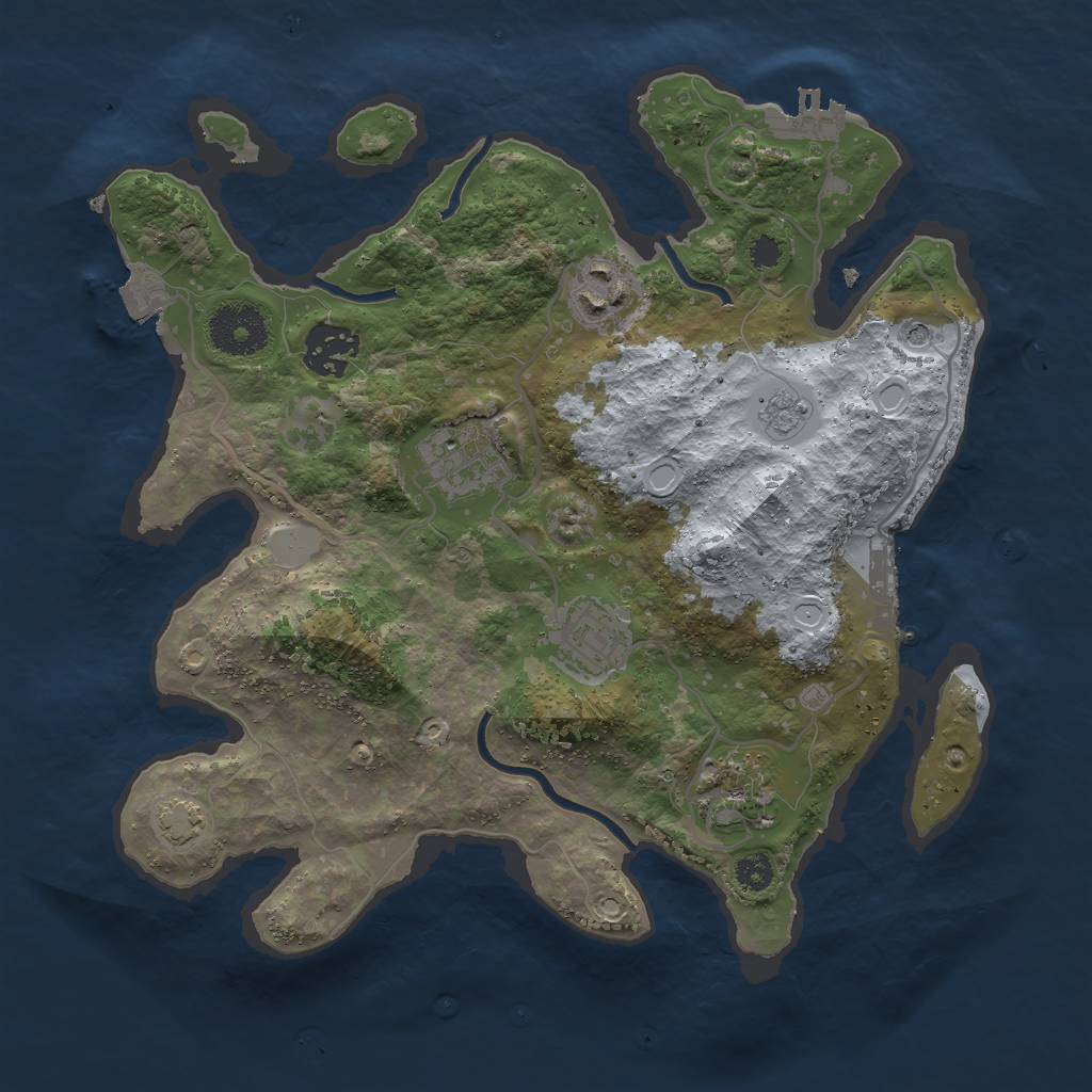 Rust Map: Procedural Map, Size: 3000, Seed: 5814602, 13 Monuments
