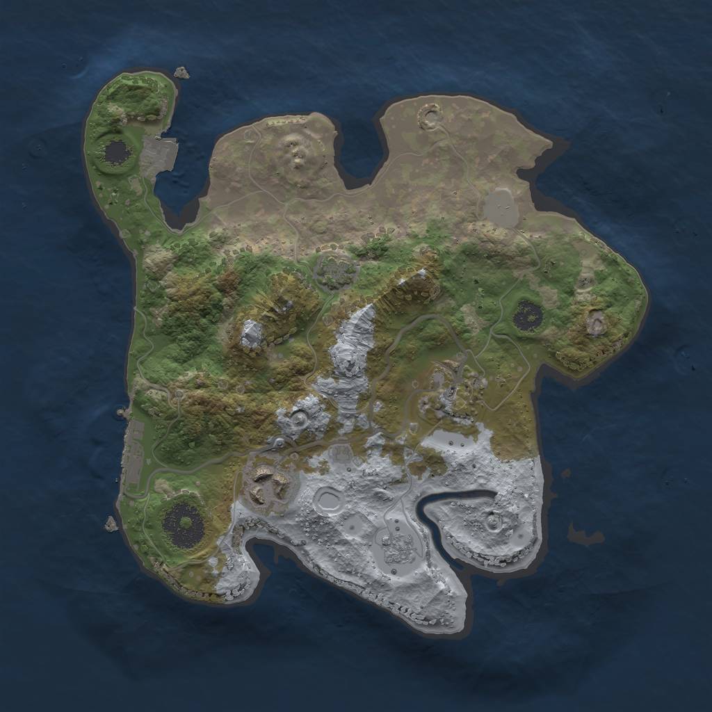 Rust Map: Procedural Map, Size: 2500, Seed: 98675789, 8 Monuments