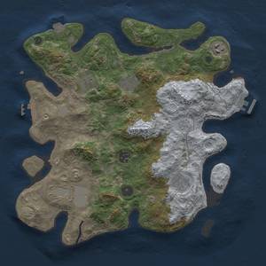 Thumbnail Rust Map: Procedural Map, Size: 3500, Seed: 832472845, 14 Monuments