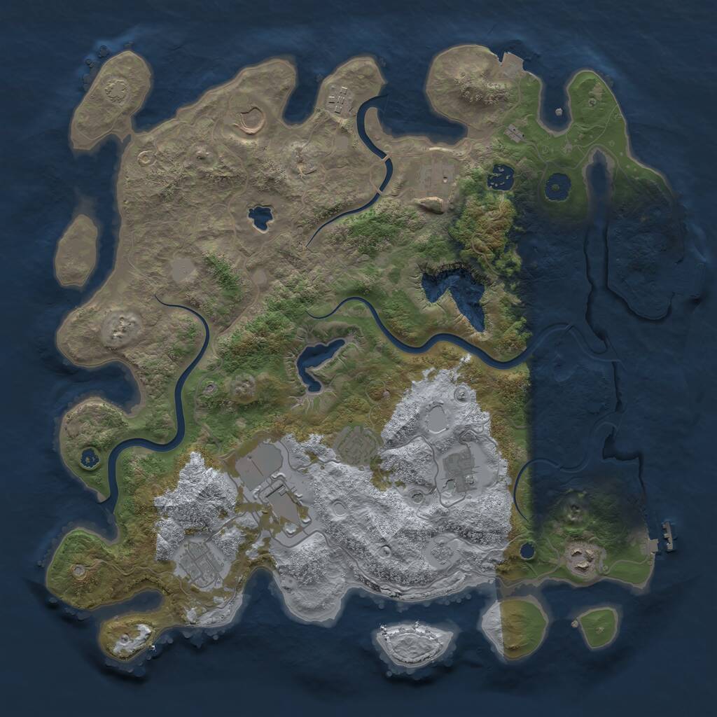 Rust Map: Procedural Map, Size: 4000, Seed: 1123181757, 15 Monuments