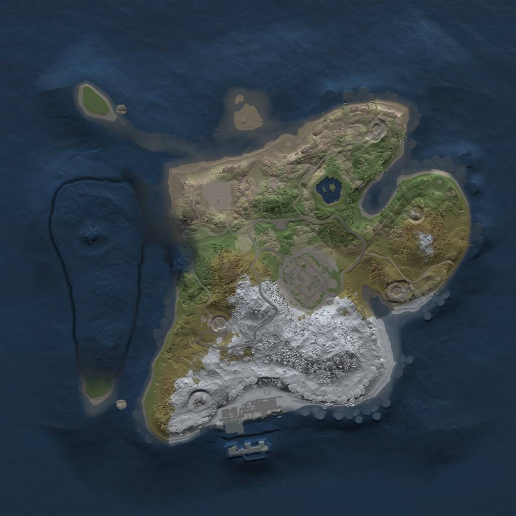 Rust Map: Procedural Map, Size: 2000, Seed: 636666, 4 Monuments