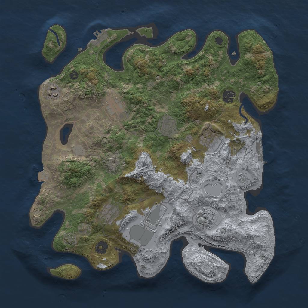 Rust Map: Procedural Map, Size: 3600, Seed: 10310, 16 Monuments