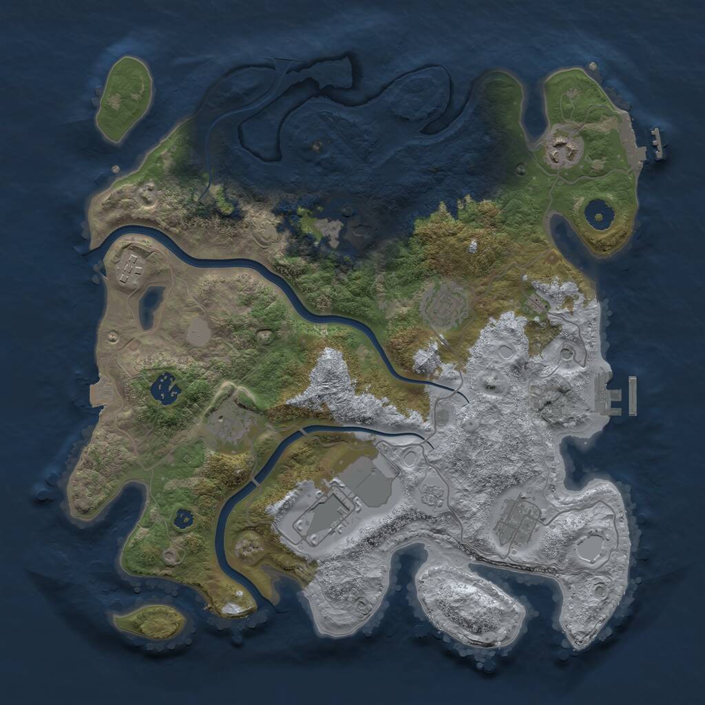 Rust Map: Procedural Map, Size: 3600, Seed: 10310, 14 Monuments