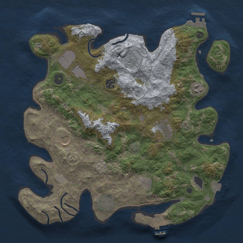 Rust Map: Procedural Map, Size: 3600, Seed: 20310, 15 Monuments