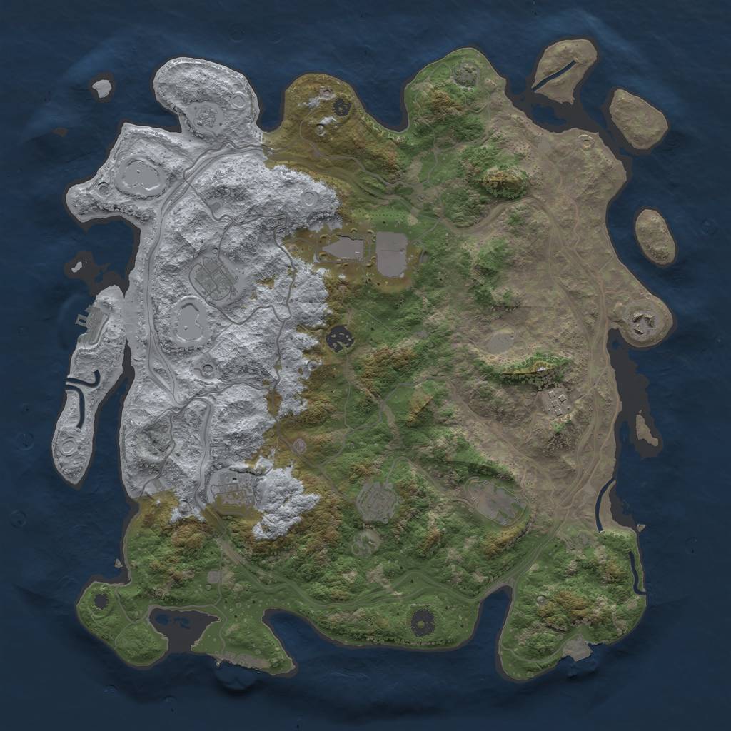 Rust Map: Procedural Map, Size: 4250, Seed: 62276758, 16 Monuments