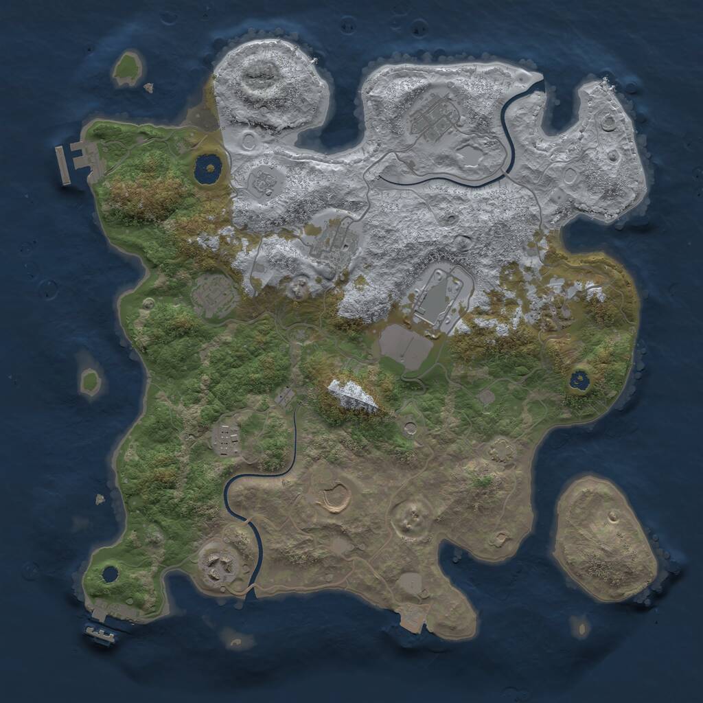 Rust Map: Procedural Map, Size: 3600, Seed: 61541354, 14 Monuments