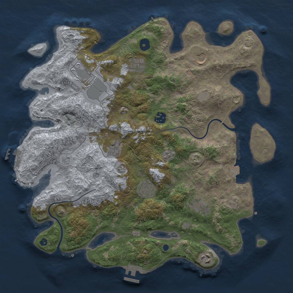 Rust Map: Procedural Map, Size: 3850, Seed: 63984998, 15 Monuments