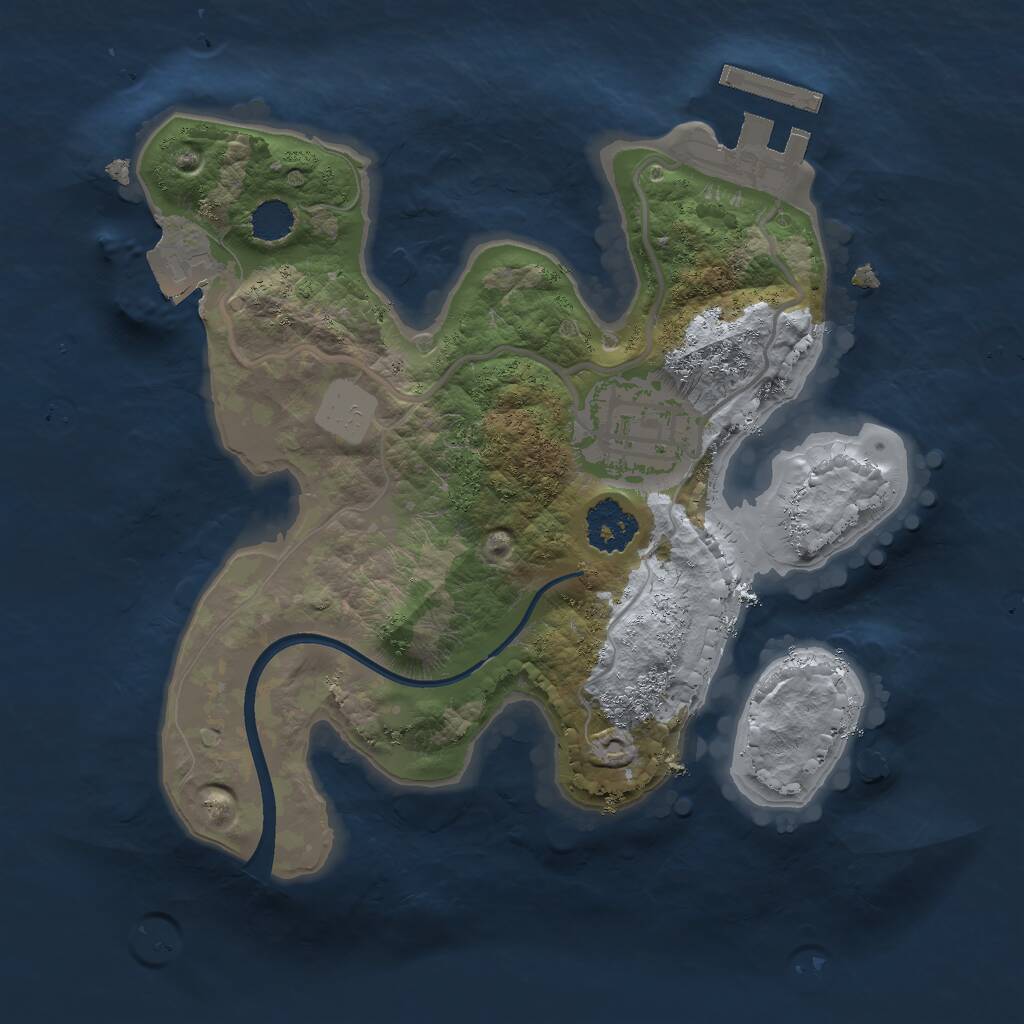 Rust Map: Procedural Map, Size: 2000, Seed: 6513, 3 Monuments