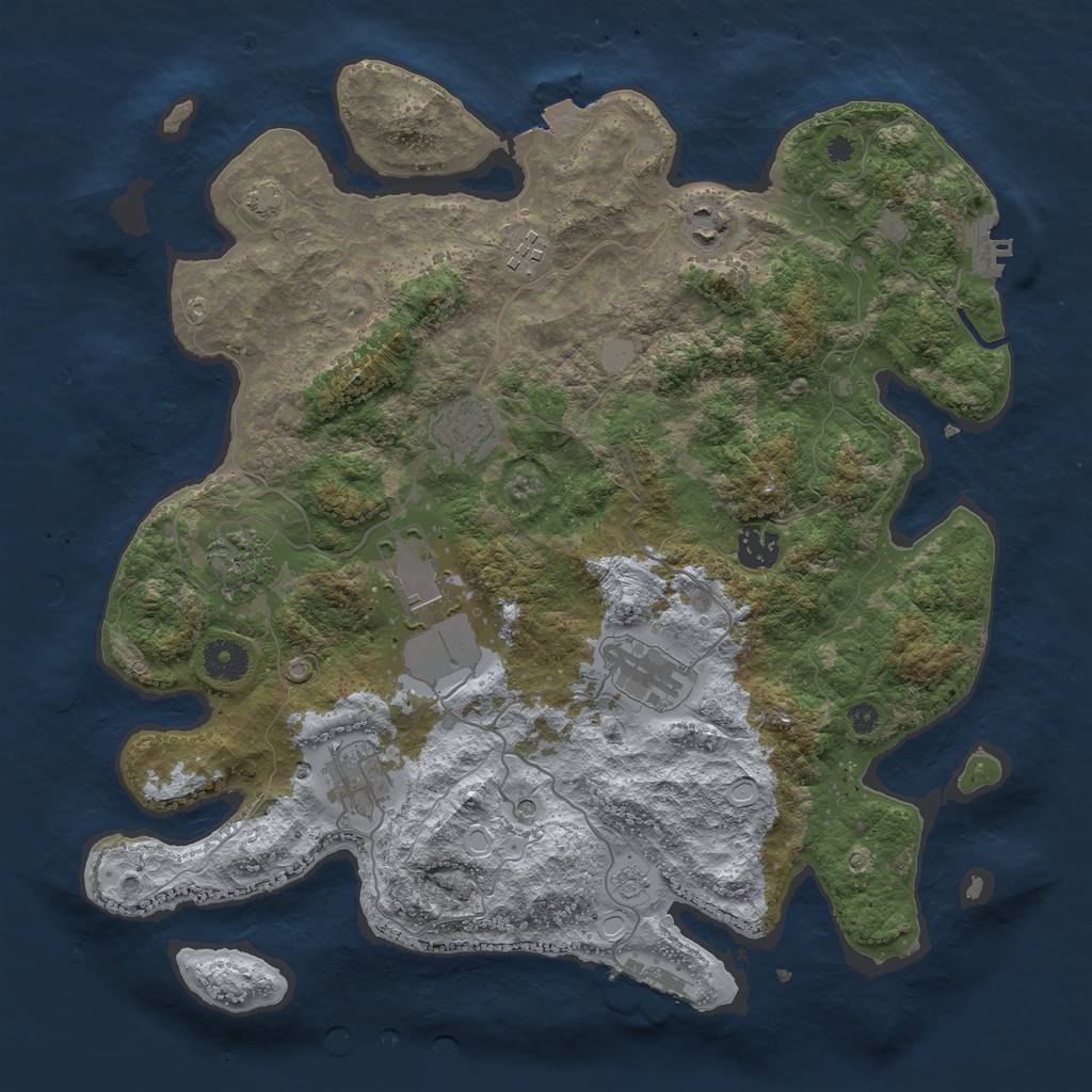 Rust Map: Procedural Map, Size: 3750, Seed: 66477683, 16 Monuments