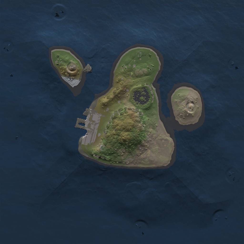 Rust Map: Procedural Map, Size: 1500, Seed: 96, 4 Monuments