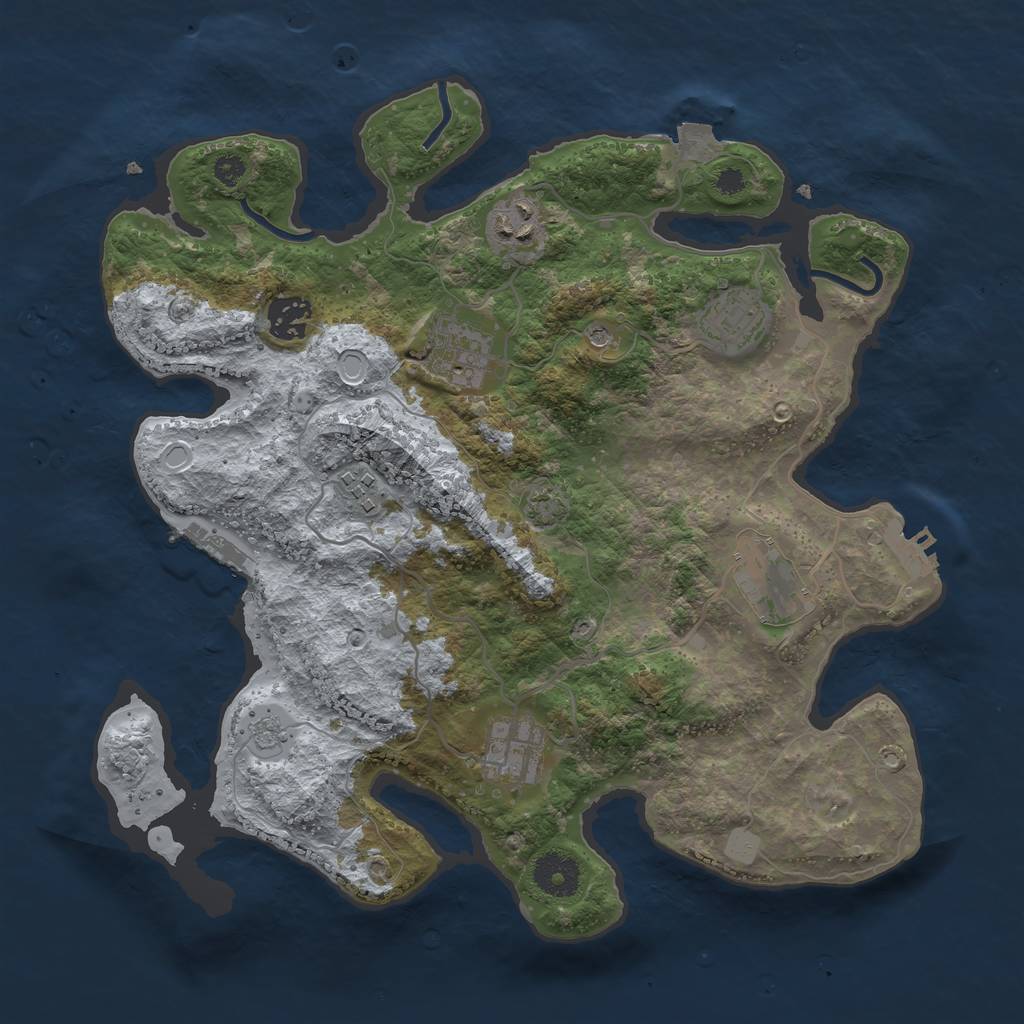 Rust Map: Procedural Map, Size: 3400, Seed: 34323983, 15 Monuments