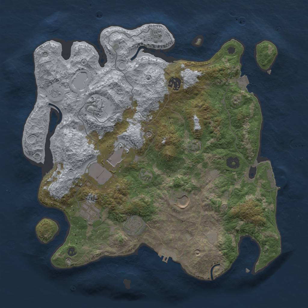 Rust Map: Procedural Map, Size: 3550, Seed: 6286941, 15 Monuments