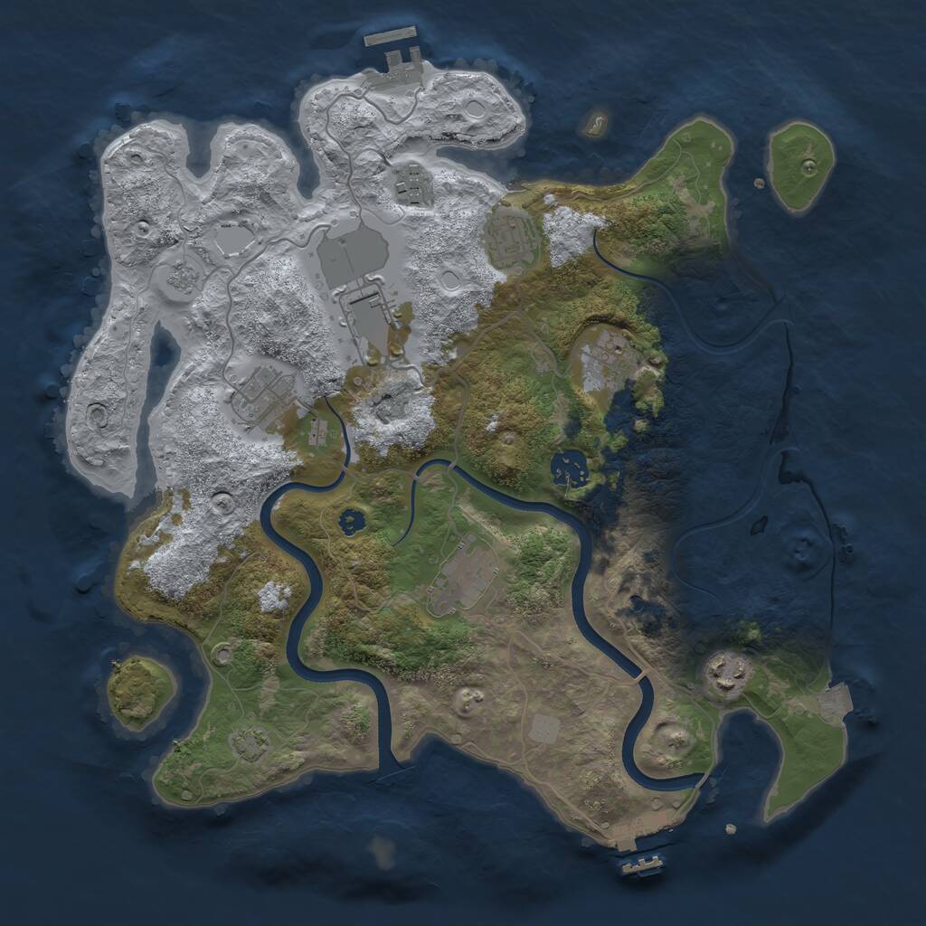 Rust Map: Procedural Map, Size: 3550, Seed: 6286941, 14 Monuments