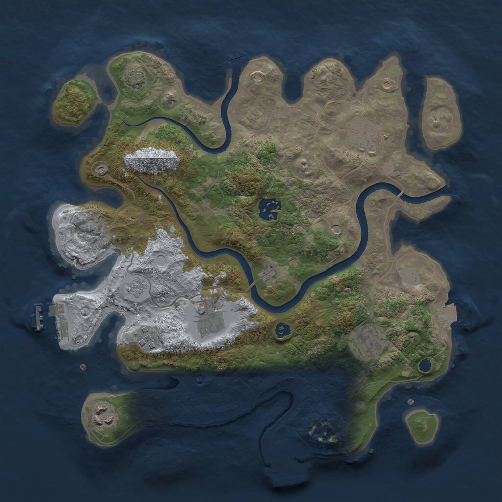 Rust Map: Procedural Map, Size: 3250, Seed: 26628, 12 Monuments