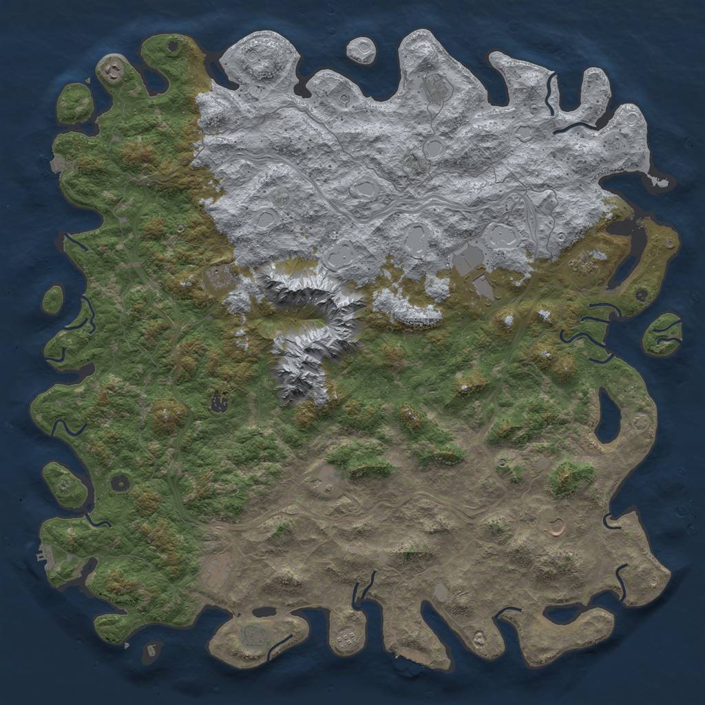 Rust Map: Procedural Map, Size: 6000, Seed: 1442069590, 19 Monuments
