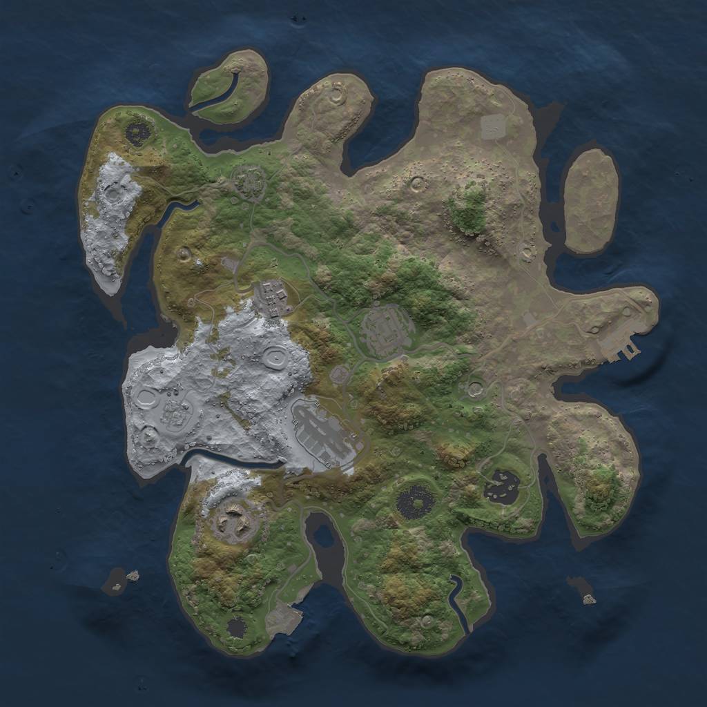Rust Map: Procedural Map, Size: 3000, Seed: 479903930, 12 Monuments