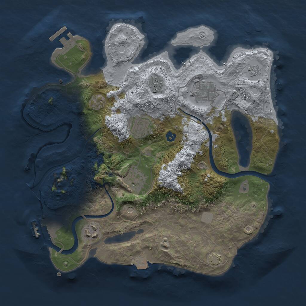 Rust Map: Procedural Map, Size: 3000, Seed: 17737, 11 Monuments