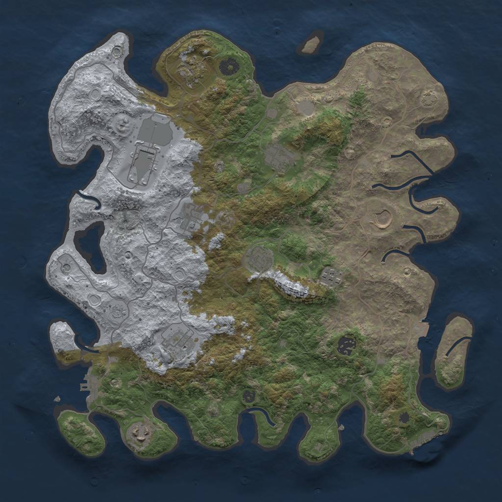 Rust Map: Procedural Map, Size: 4000, Seed: 235056762, 18 Monuments