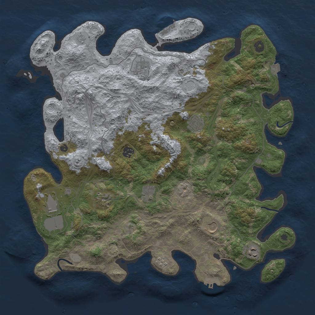 Rust Map: Procedural Map, Size: 4300, Seed: 18145417, 17 Monuments