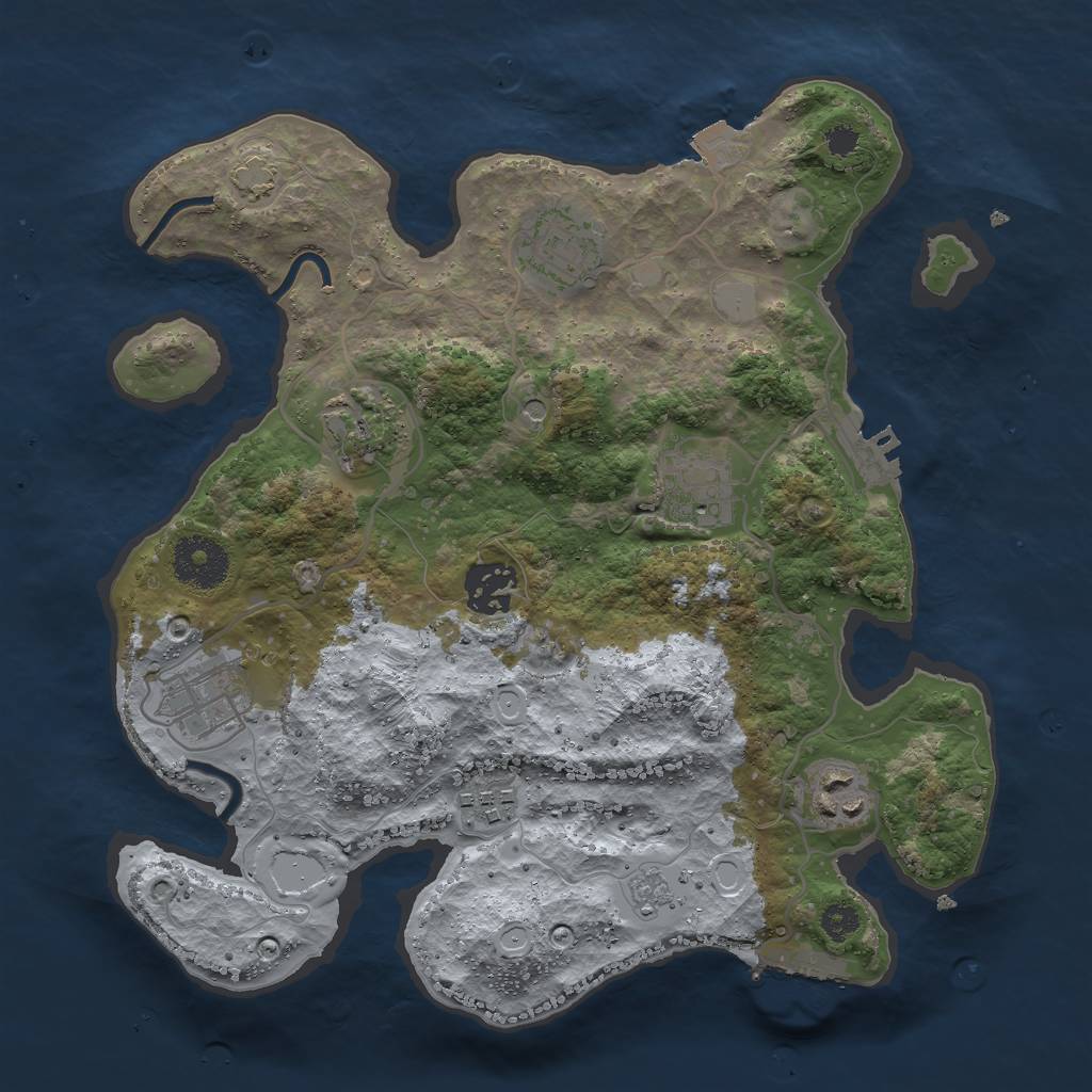 Rust Map: Procedural Map, Size: 3000, Seed: 5089413, 15 Monuments