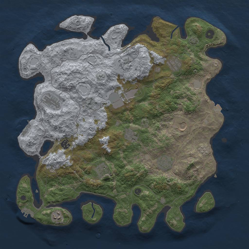 Rust Map: Procedural Map, Size: 4100, Seed: 20231003, 19 Monuments