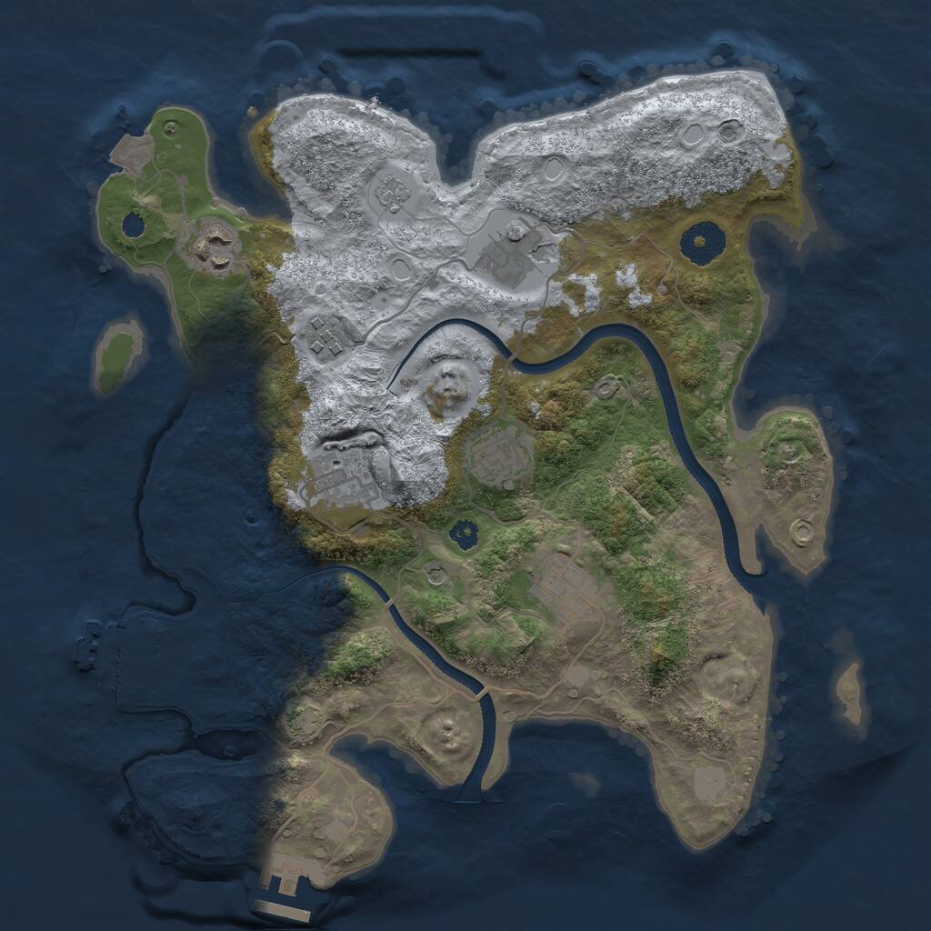 Rust Map: Procedural Map, Size: 3250, Seed: 1626364997, 12 Monuments