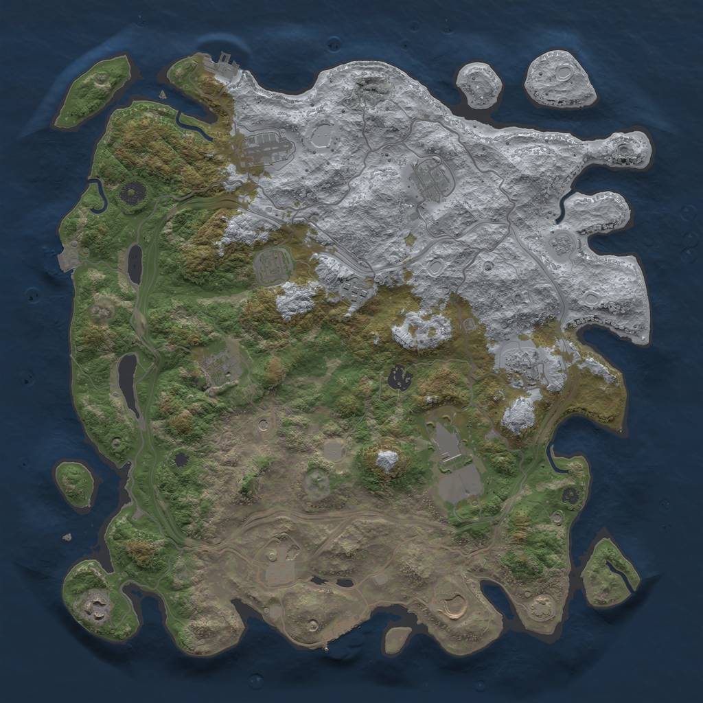 Rust Map: Procedural Map, Size: 4250, Seed: 1293619315, 19 Monuments