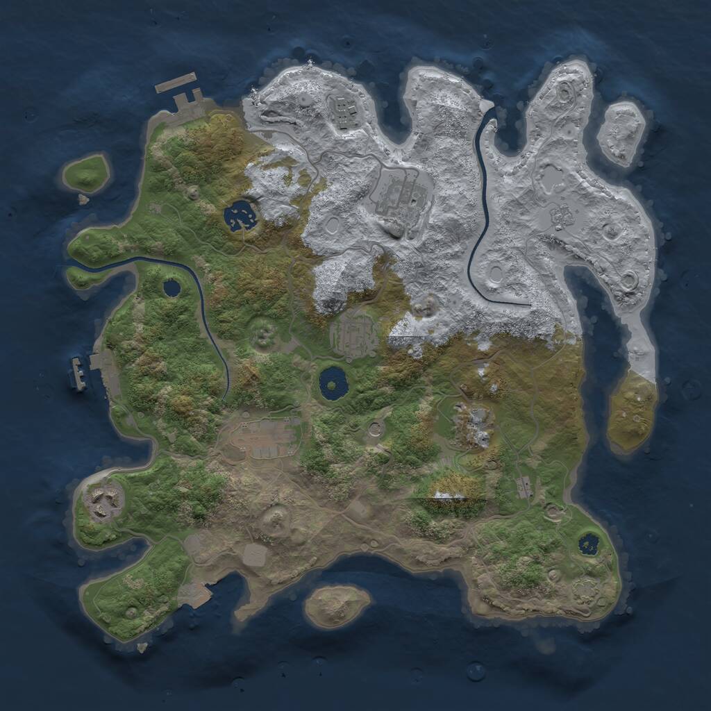 Rust Map: Procedural Map, Size: 3400, Seed: 91048041, 13 Monuments